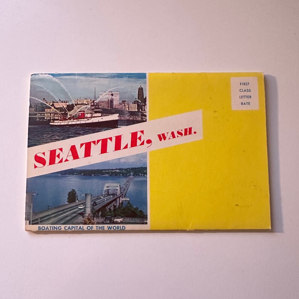 Boating Capital of The World Seattle WA Vintage Souvenir Folder SP17-13